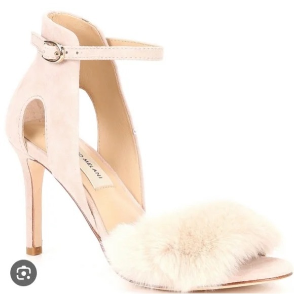 ISO: Antonio Melani Kayleigh Rabbit Fur Ankle Strap Sandals Heels - Picture 2 of 2